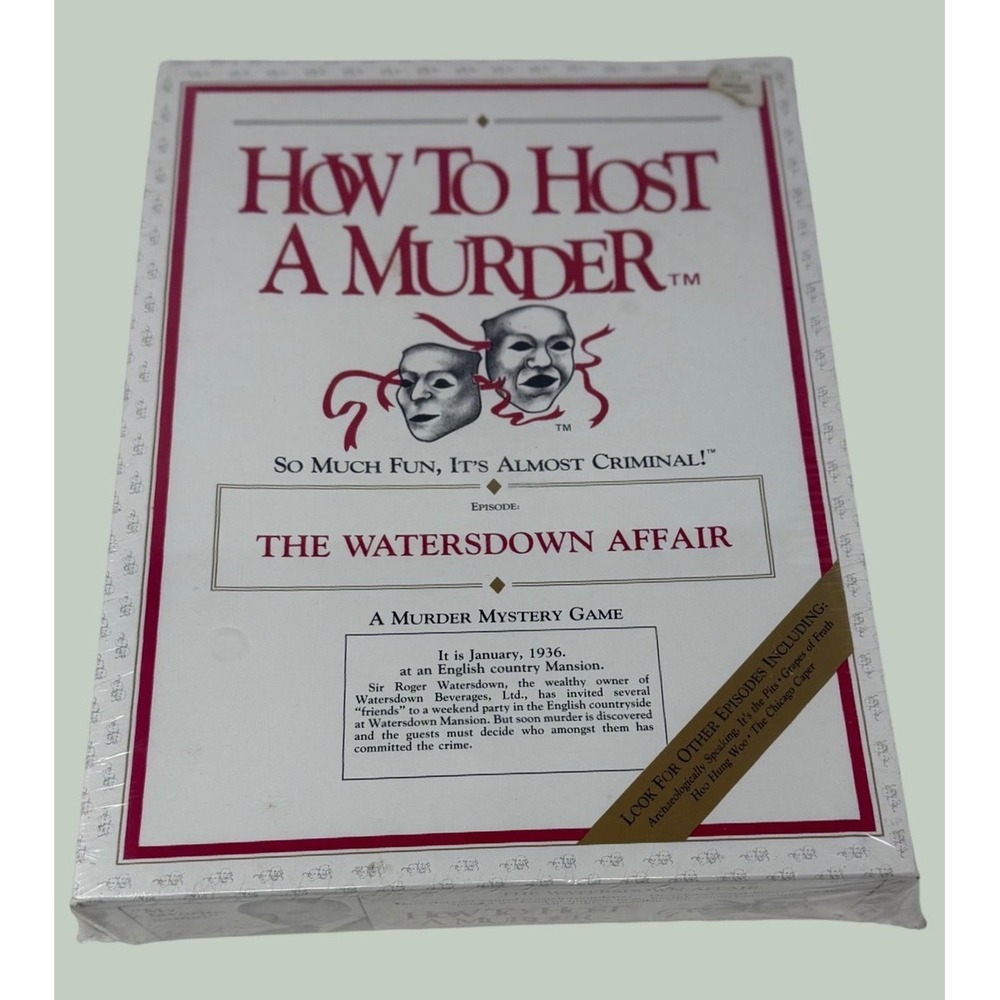 How To Host A Murder The Watersdown Affair 1985 Mystery Game Sealed Vtg